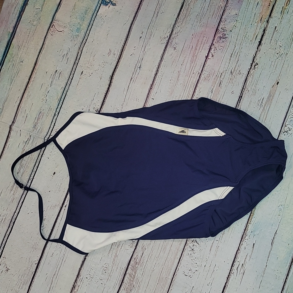 Blue and white speedo w tie around neck